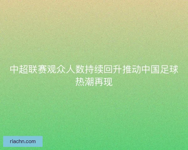 中超联赛观众人数持续回升推动中国足球热潮再现